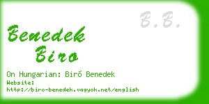 benedek biro business card