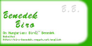 benedek biro business card